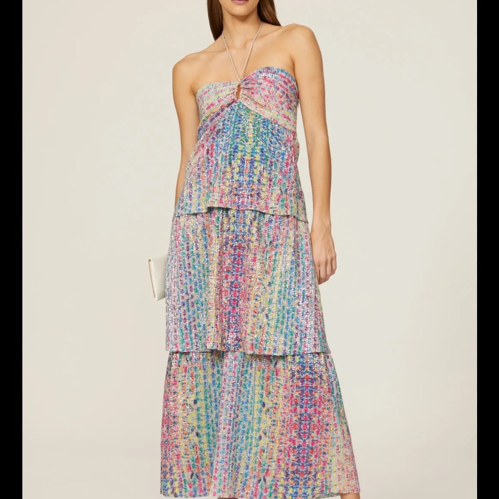 Saylor Seyour rainbow cocktail dress fruity pebble
